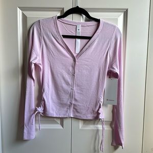 NWOT side cinch ribbed cardigan meadowsweet pink size 6 lululemon